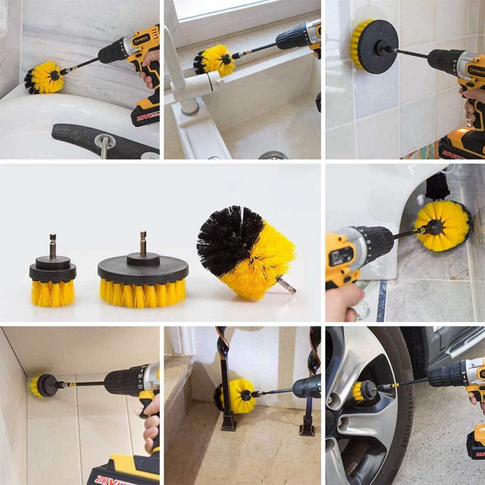 DS BS 12 Piece Power Drill Brush Scrub Pads Set