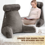 DS BD Bed Reading Pillow Support Sit Up Husband Backrest Armrest Cushion Fabric