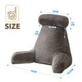 DS BD Bed Reading Pillow Support Sit Up Husband Backrest Armrest Cushion Fabric