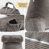 DS BD Bed Reading Pillow Support Sit Up Husband Backrest Armrest Cushion Fabric