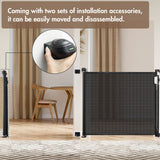 DS BD Retractable Baby Gate Pet Safety Fence Dog Safe Guard Outdoor 179cm Black