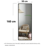 DS BS Aluminum Alloy Frame Round Corner HD Full Size Body Mirror 160x50 cm