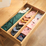 DS BS 4pcs Bamboo Expandable Adjustable Drawer Dividers Organizers