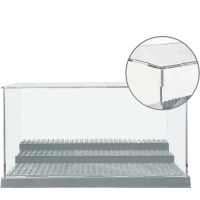 DS BS Minifigure Action Figures Blocks Display Case-Gray