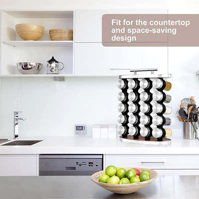 DS BS Standing 20-Jar Countertop Spice Rack with handle