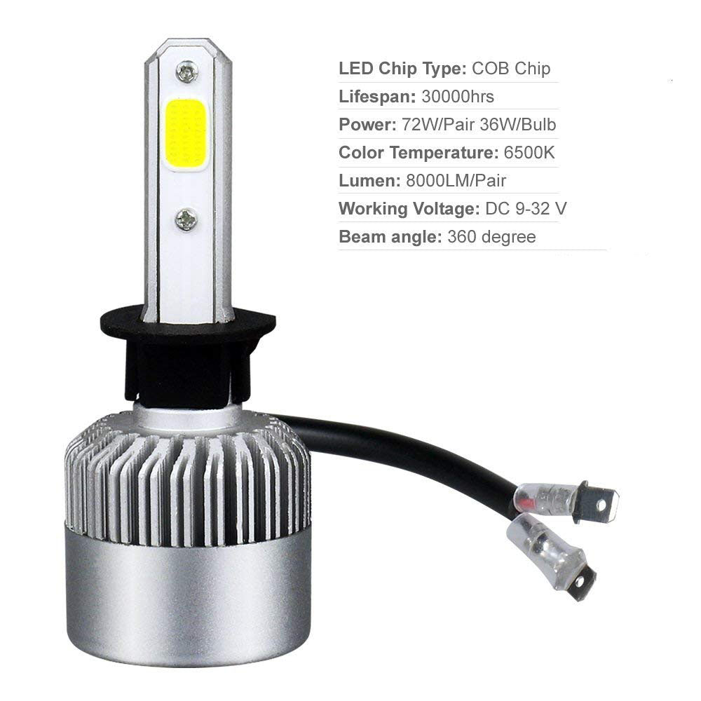 DS BS 72W 8000LM LED Bulbs Car Headlamp Conversion Kits-H1