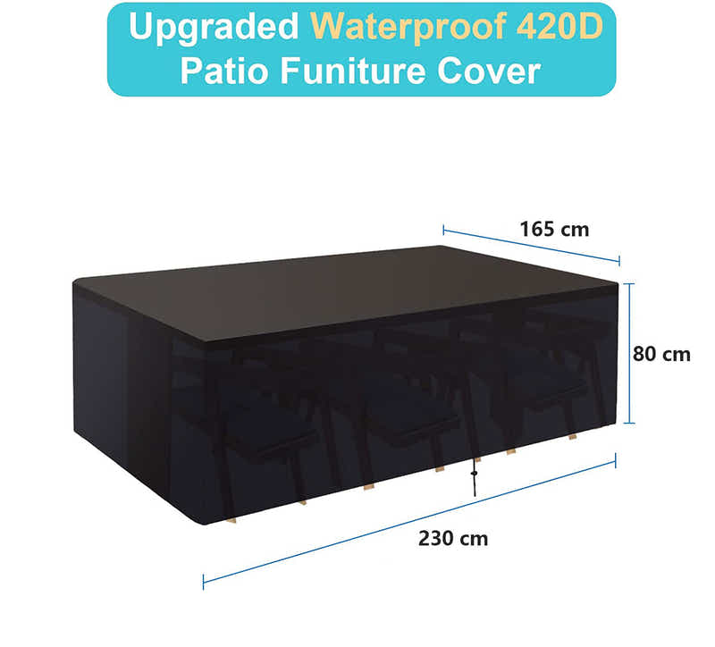 DS BS Rectangular Outdoor Furniture Waterproof Cover 230x165x80cm