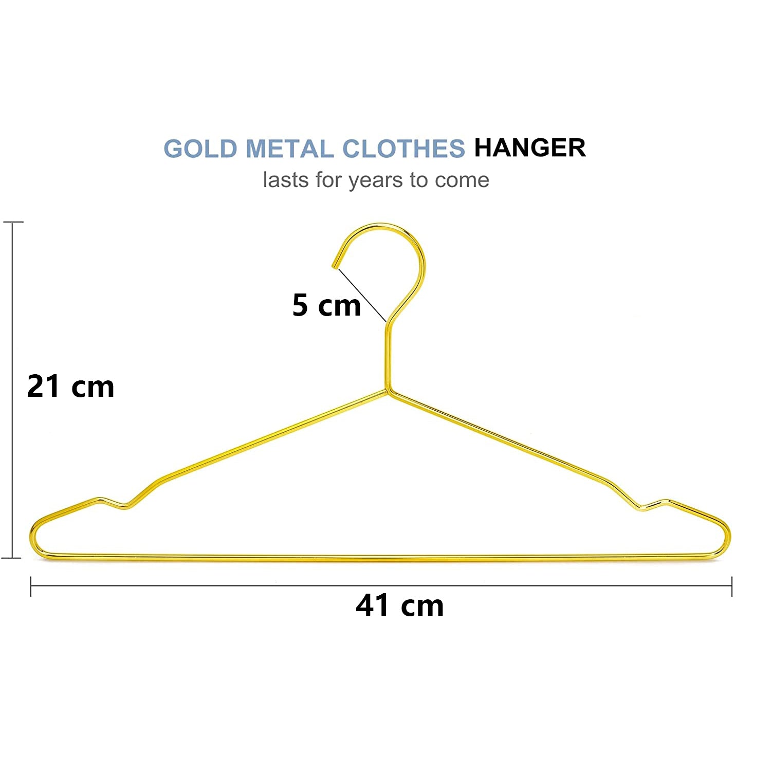 DS BS  10 Pack Heavy Duty Aluminum Alloy Coat Hangers-Gold