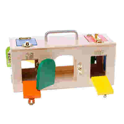 DS BS Kid's Wooden Play Colorful Lock Box
