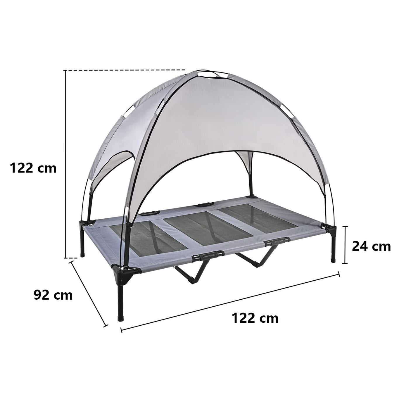 DS BS Elevated Outdoor Dog Bed with Canopy-XL