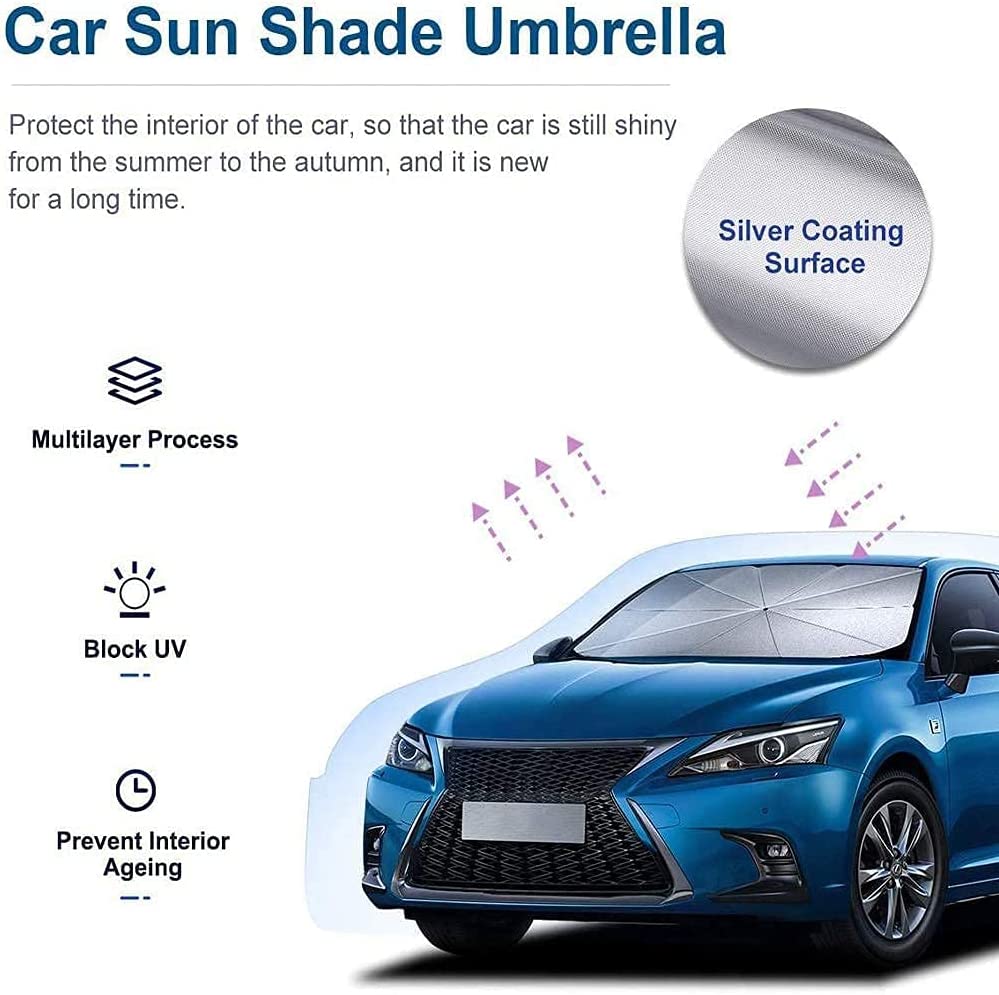 DS BS Foldable Car Windshield Sun Shade Umbrella 140×78cm