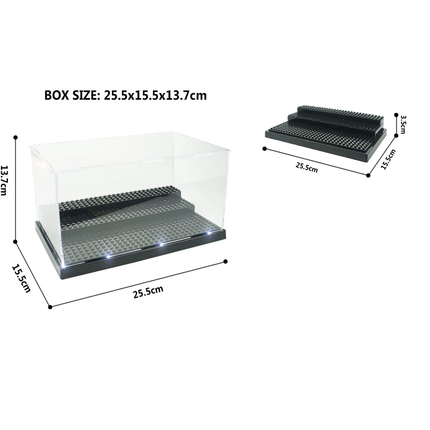DS BS Minifigure Action Figures Blocks Display Case-Black