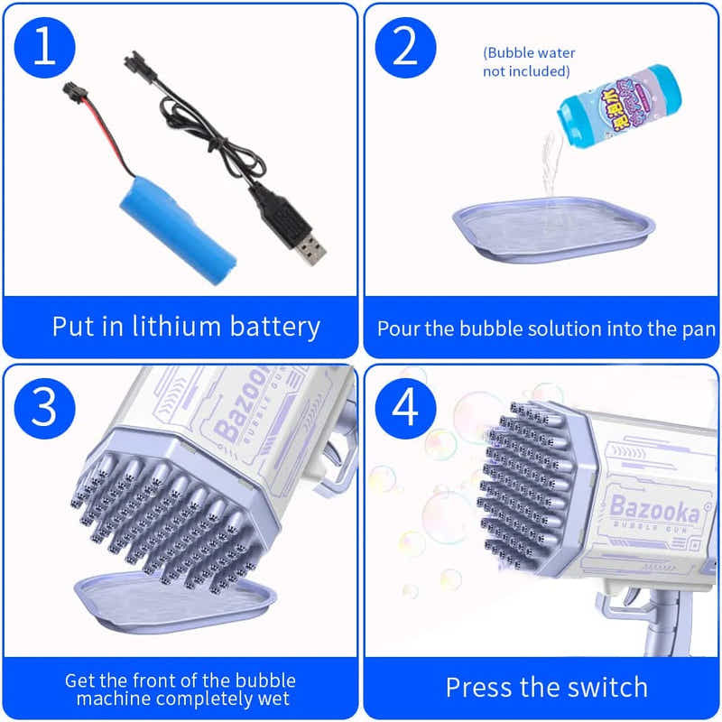 DS BS 69 Holes Rocket Bubble Machine Gun-Purple