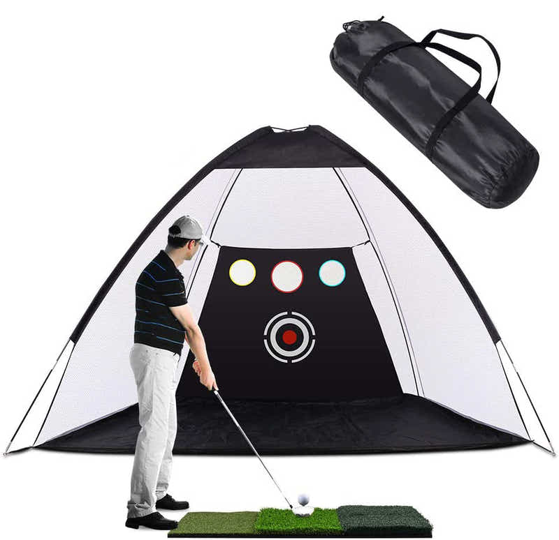 DS BS Foldable Golf Hitting Net Sets with Chipping Target Pockets-300cm