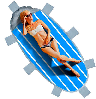 DS BS Outdoor Oversized Picnic Mat Beach Blanket with Inflatable Pillow