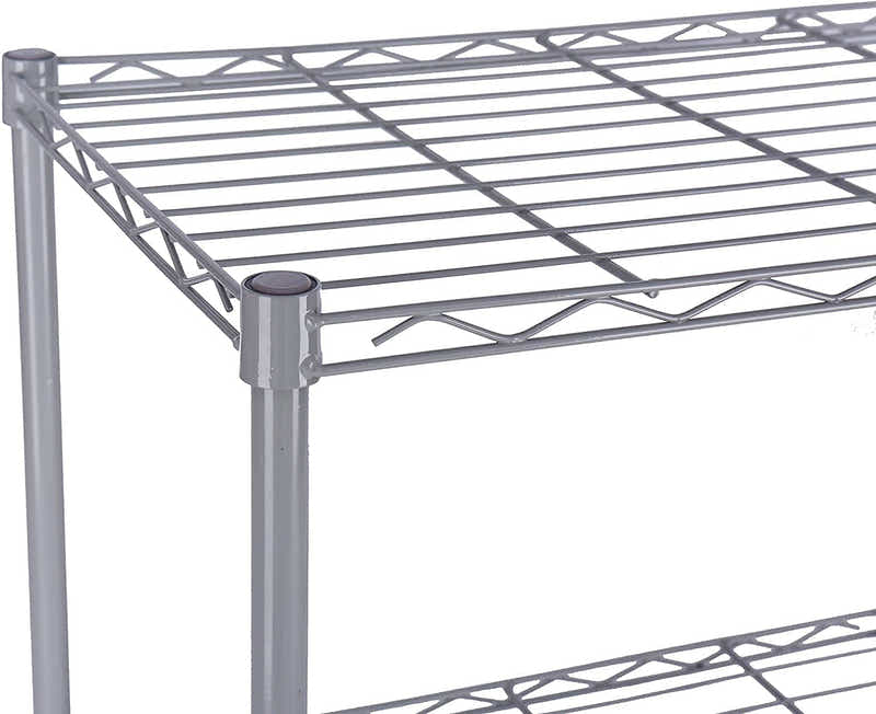 DS BS 4 Shelf Wire Shelving Metal Storage Rack-Gray