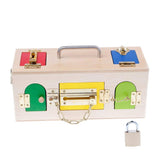 DS BS Kid's Wooden Play Colorful Lock Box
