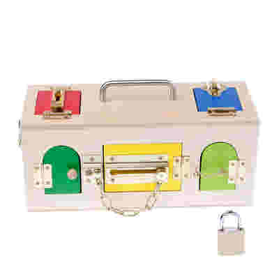 DS BS Kid's Wooden Play Colorful Lock Box