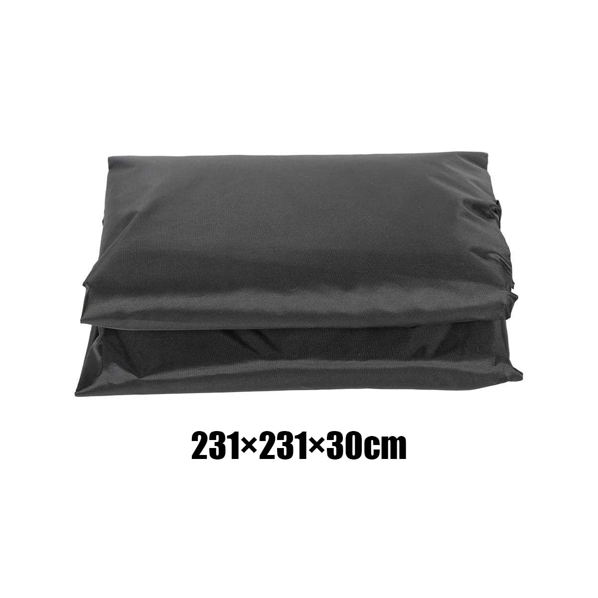 Housse De Protection Jacuzzi 220x220x85cm Impermeable UV - Couverture Carrée Noire Argentée
