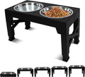 DS BS 5 Height Adjustable Elevated Dog Feeder Table with 2 Dog Bowl