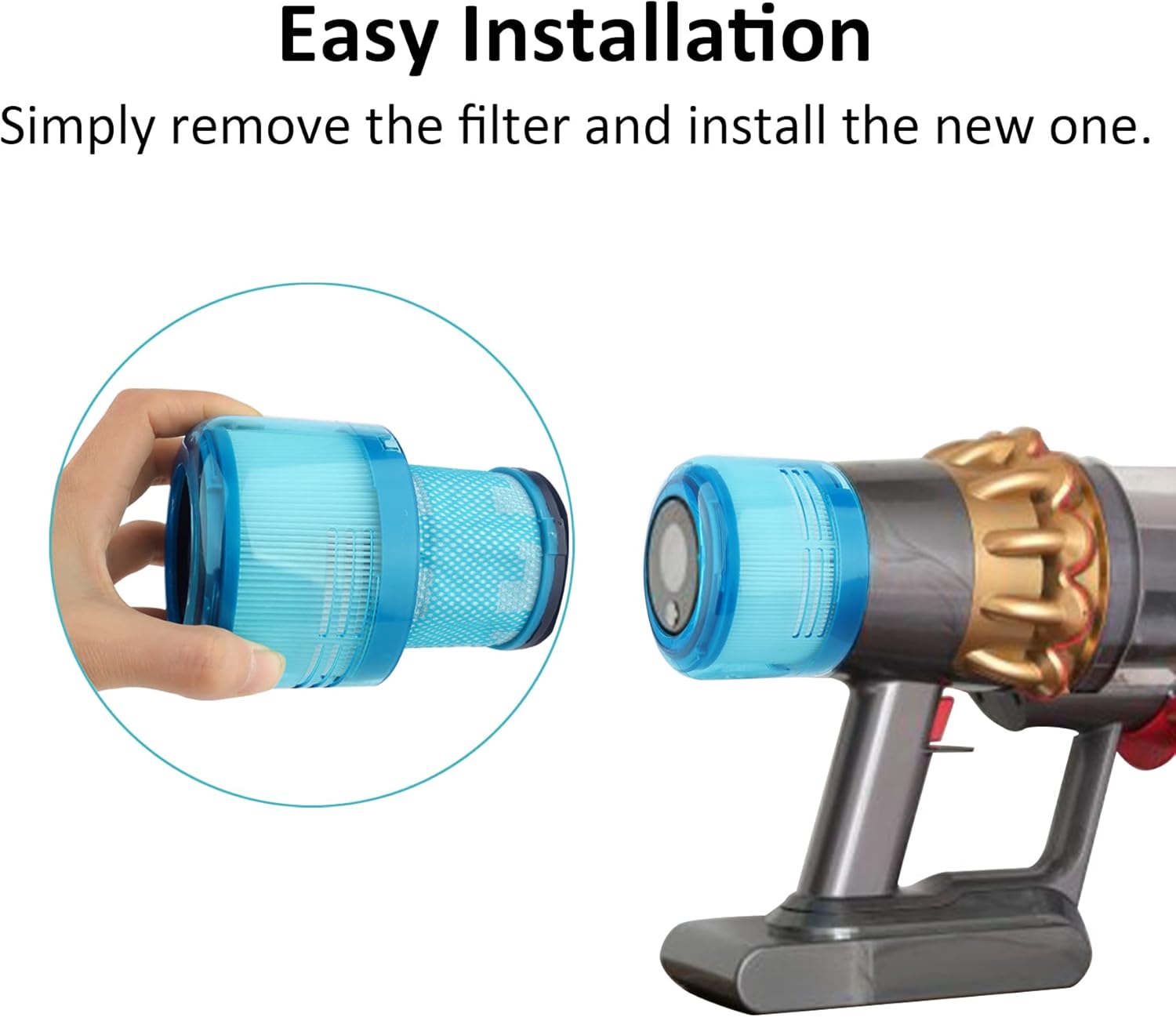 DS BS 2Pack Replacement Filter for Dyson Cordless Vacuum V15 V12 V11