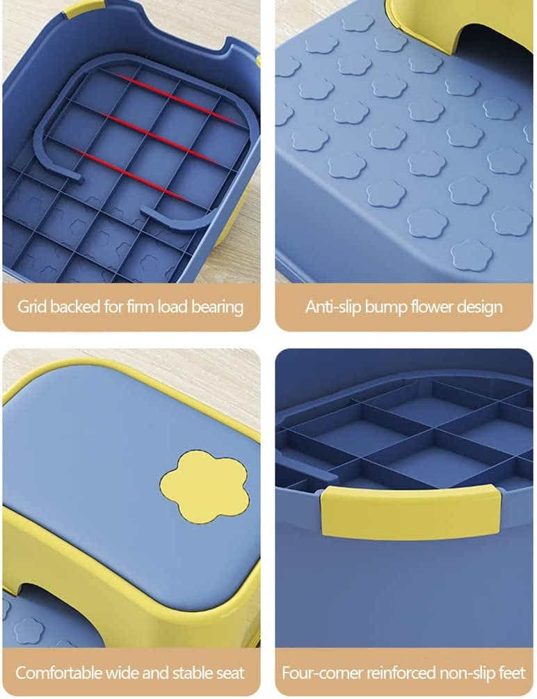 DS BS  2-in-1 Practical Non-Slip Step Stool for Kids-Blue