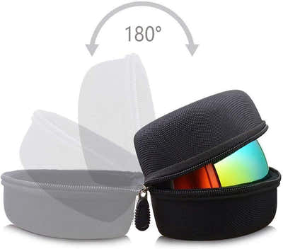 DS BS Unisex Double Layers UV Anti-Fog Big Ski Mask Goggles-Red