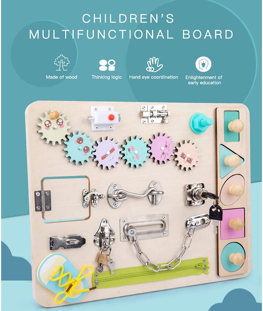 DS BS Wooden Montessori Activity Educational Learning  Busy Board