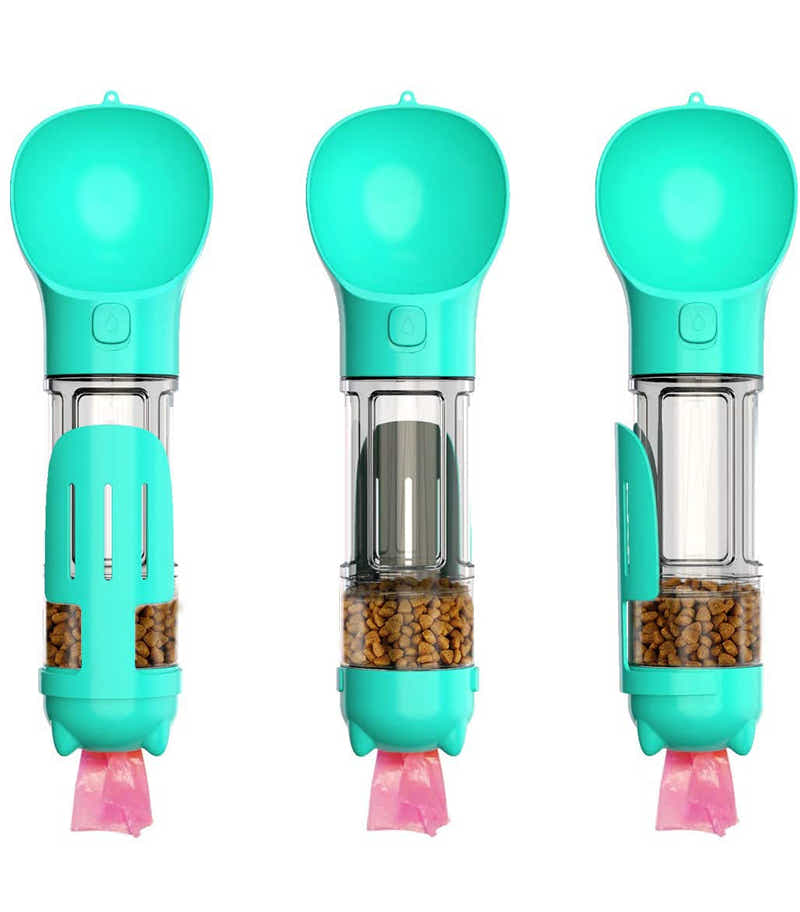 DS BS Portable Dog Travel Water Dispenser with Food Container-300ML