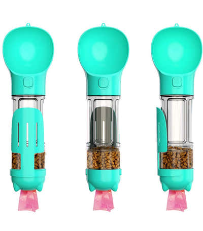 DS BS Portable Dog Travel Water Dispenser with Food Container-300ML