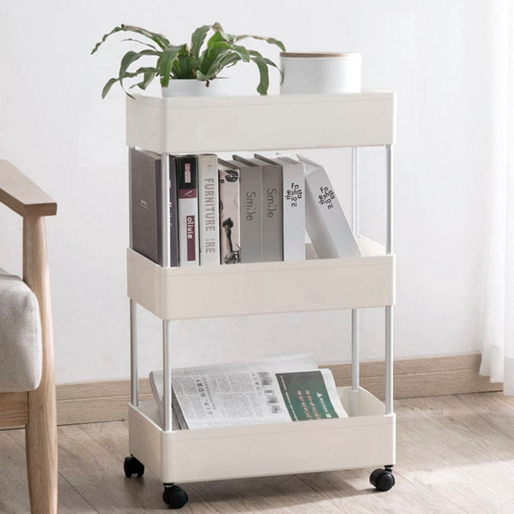 DS BS 3 Tiers Gap Storage Organizer Rack Shelf with Wheels