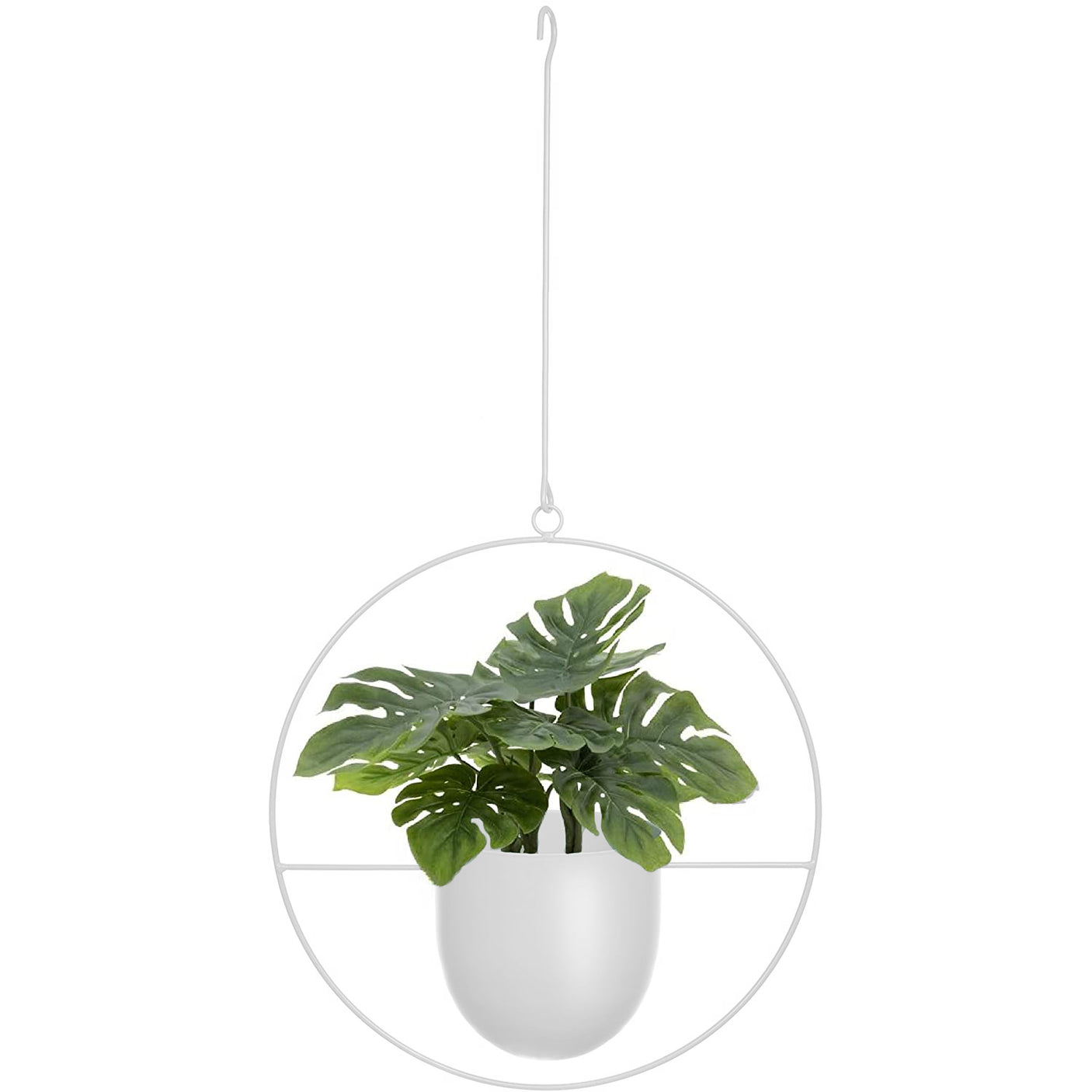DS BS Minimalist Metal Plant Hanger Round Shape-White