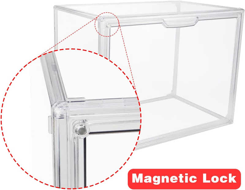 DS BS Clear Stackable Plastic Storage Case with Magnetic Lid
