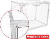 DS BS Clear Stackable Plastic Storage Case with Magnetic Lid