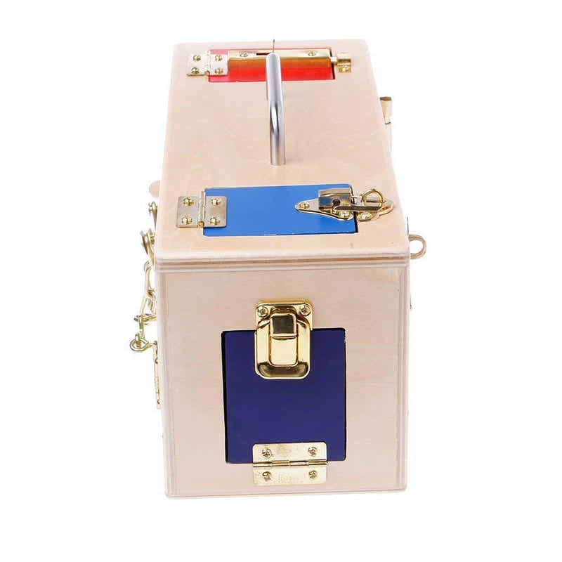 DS BS Kid's Wooden Play Colorful Lock Box