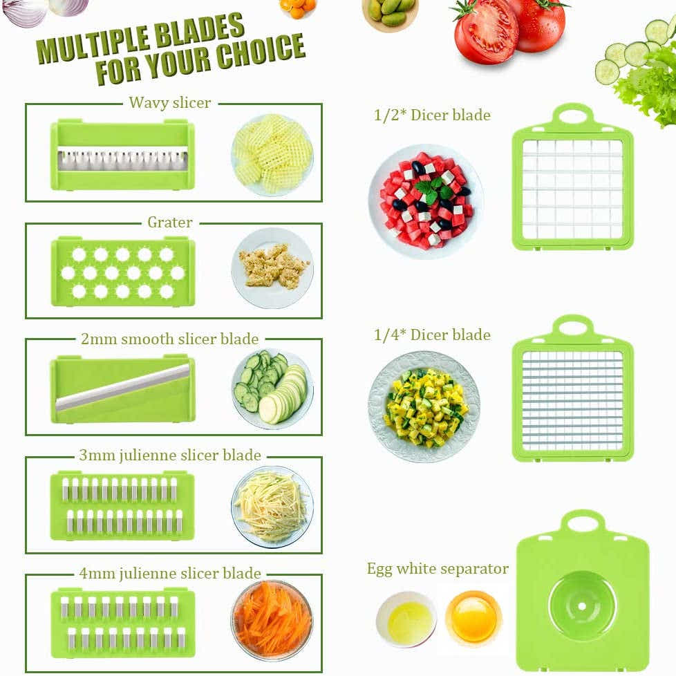 DS BS 14 in 1 Multifunctional Vegetable Chopper and Slicer