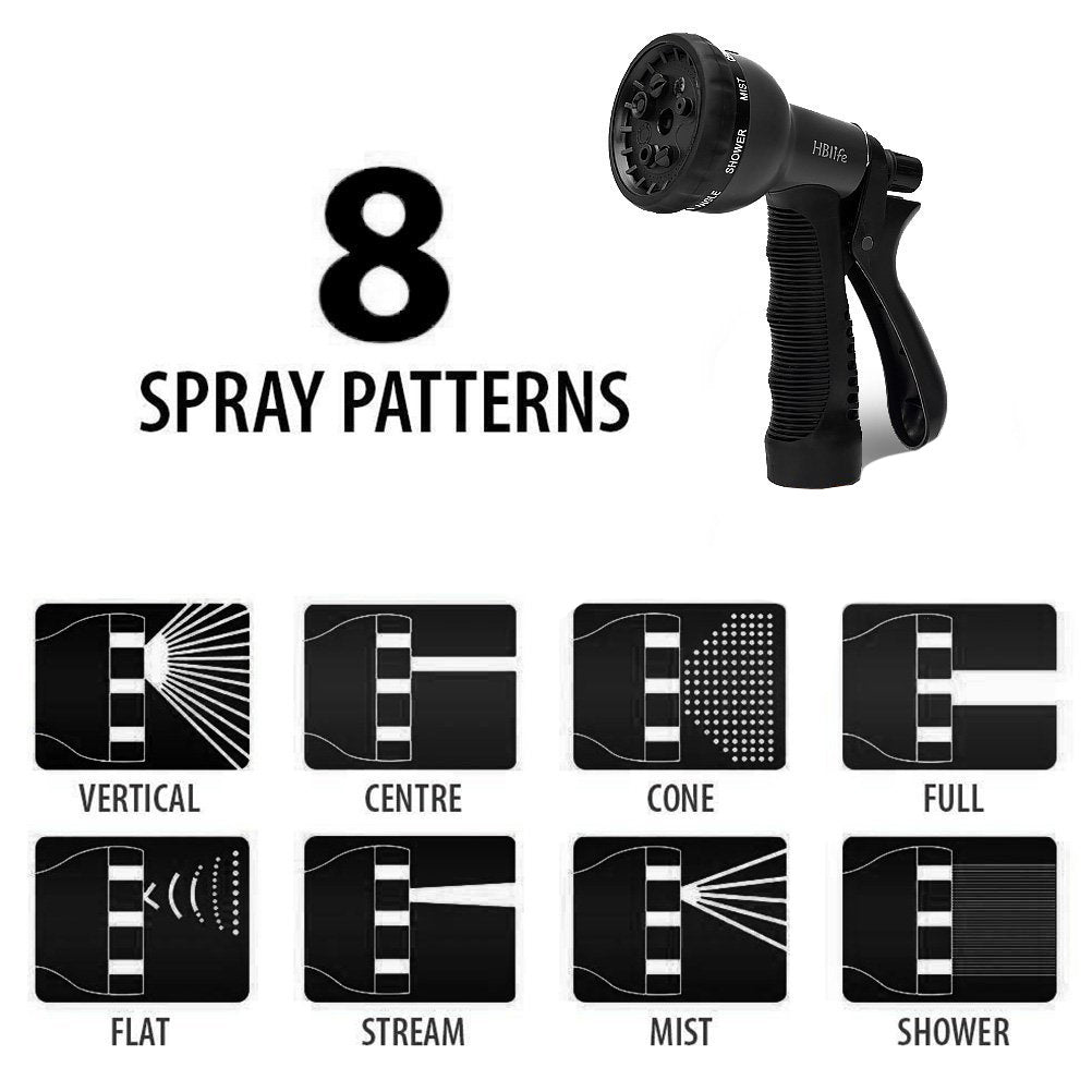 DS BS 15m Heavy Duty Expandable Garden Water Hose with 8 Function Spray