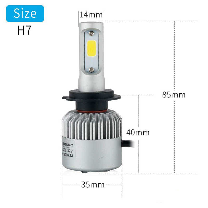 DS BS 72W 8000LM LED Bulbs Car Headlamp Conversion Kits-H7
