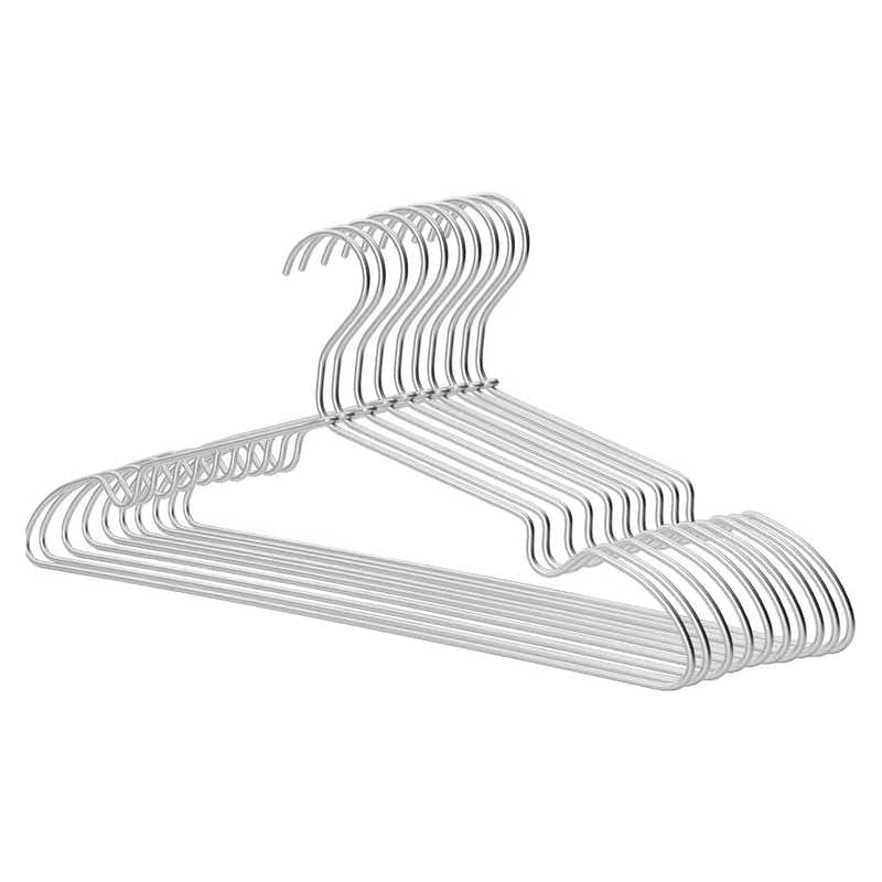 DS BS 10 Pack Heavy Duty Aluminum Alloy Coat Hangers-Sliver