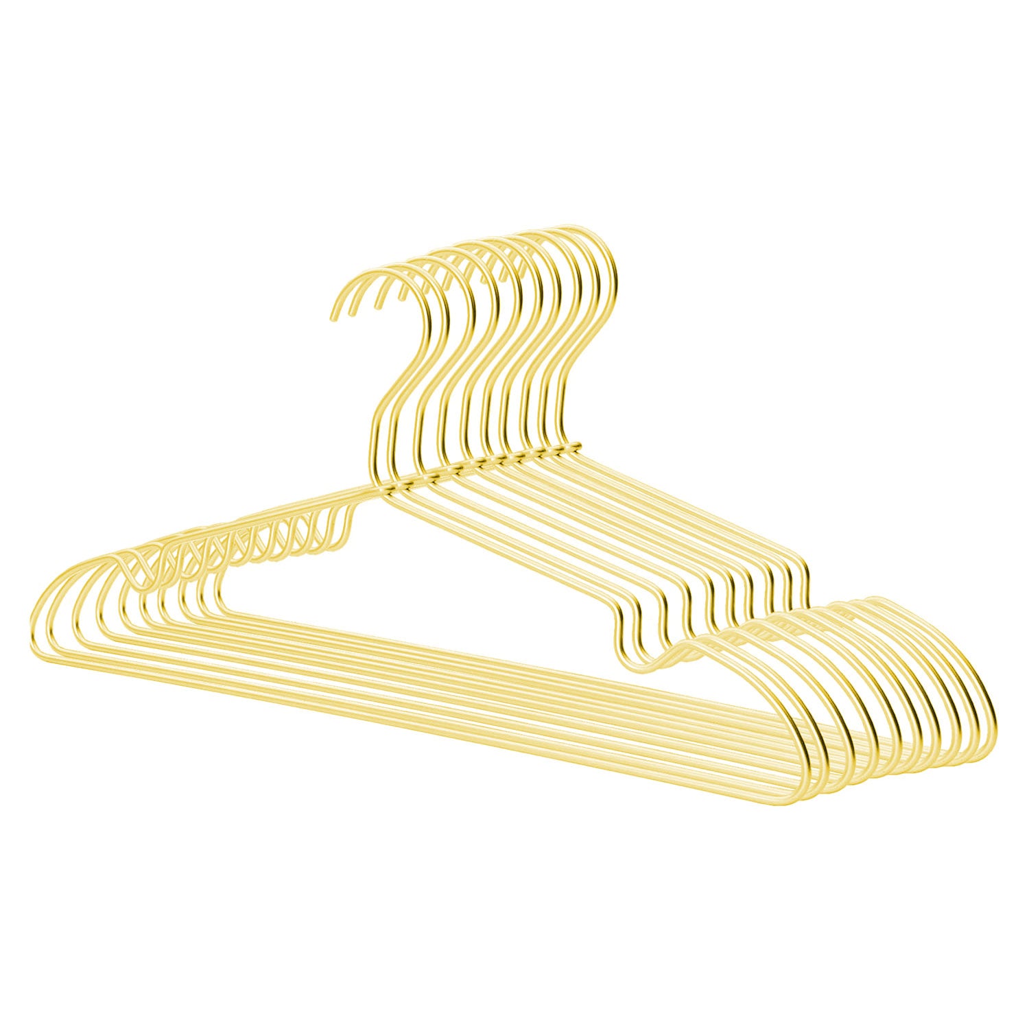 DS BS  10 Pack Heavy Duty Aluminum Alloy Coat Hangers-Gold