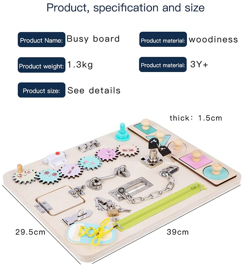 DS BS Wooden Montessori Activity Educational Learning  Busy Board