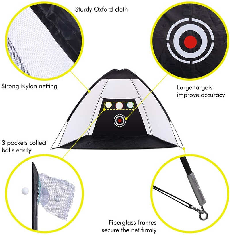 DS BS Foldable Golf Hitting Net Sets with Chipping Target Pockets-300cm