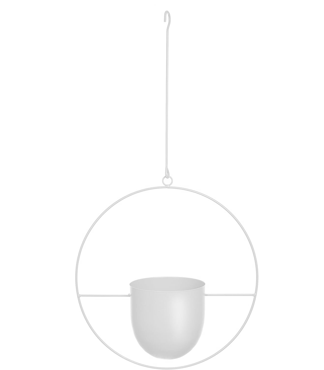 DS BS Minimalist Metal Plant Hanger Round Shape-White