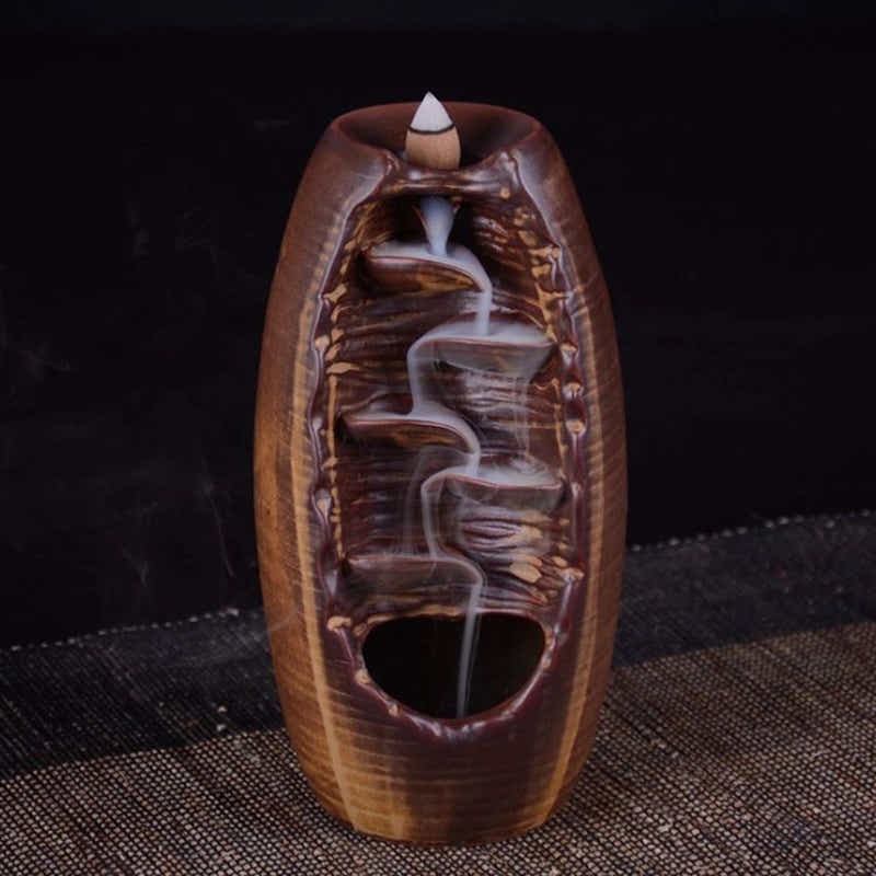 DS BS Ceramic Waterfall Backflow Incense Burner