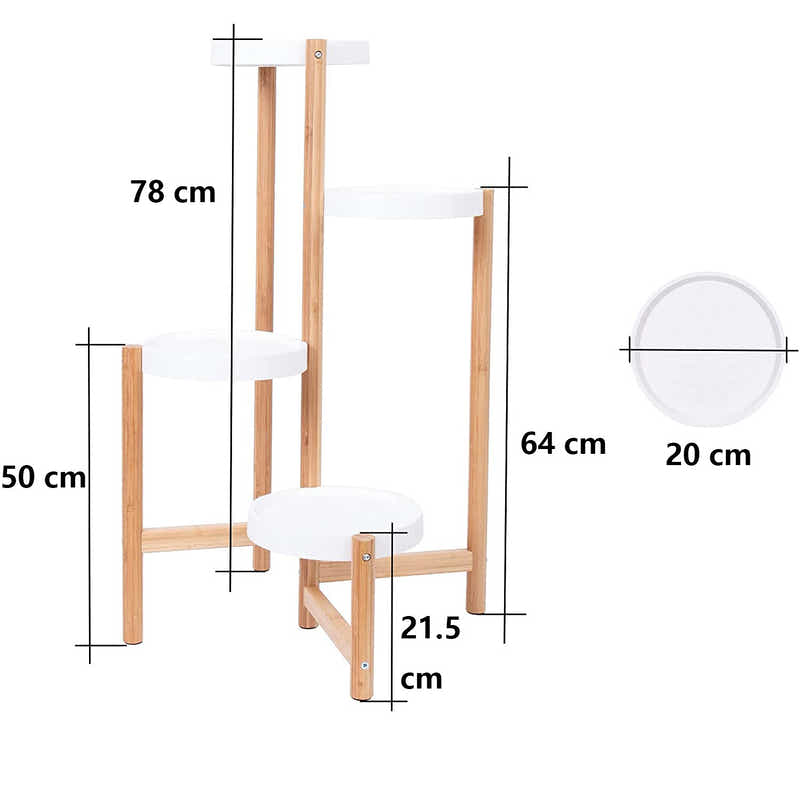 DS BS 4 Tier Steel Frame Plant Stands Flower Pots Holder-Black