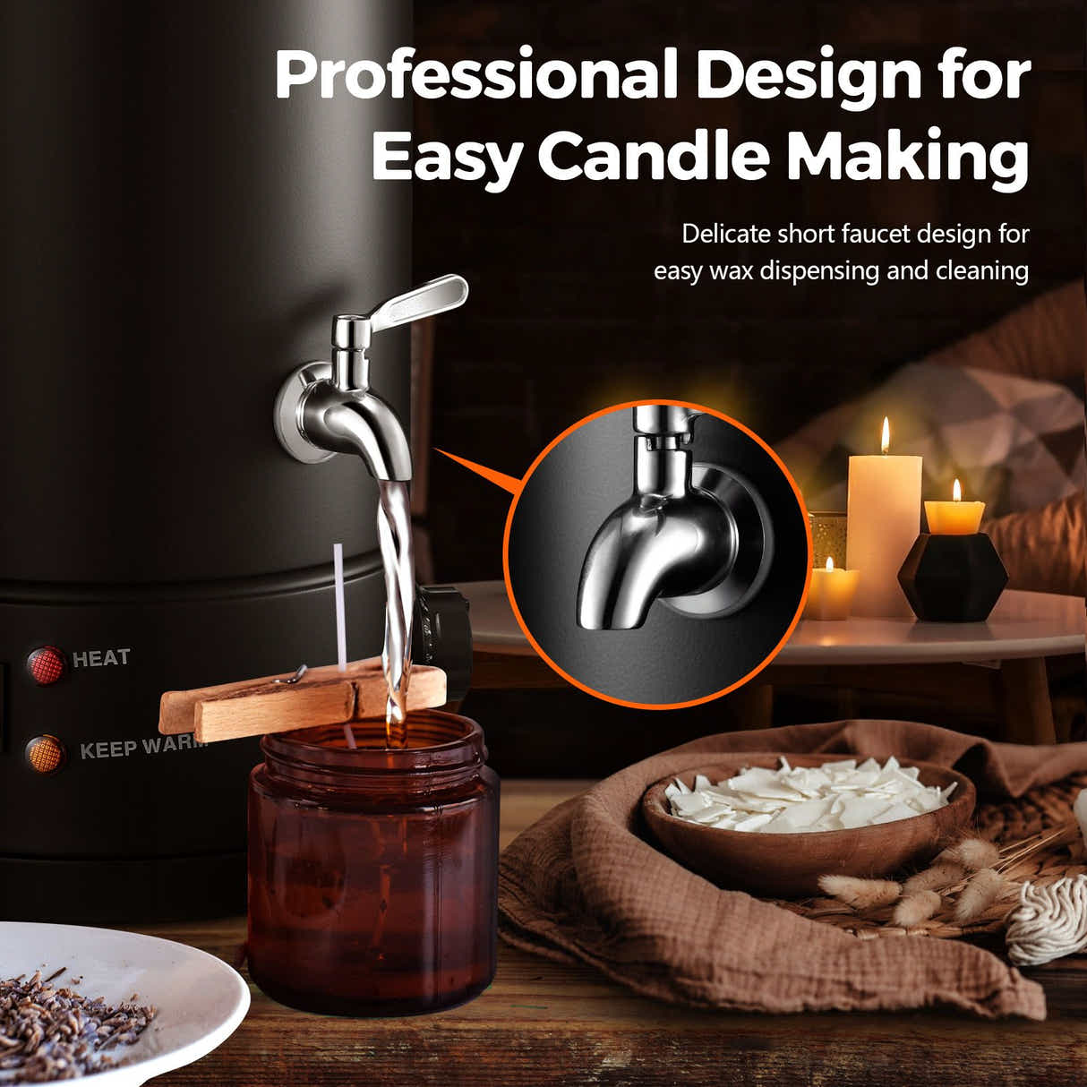 DS BD 5.7L Wax Melter Candle Making 1800W Pot Furnace Quick Pour Electric Home
