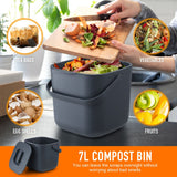 DS BD 7L Rubbish Waste Bin Trash Compost Dustbin Garbage Can Food Recycling