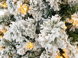 DS Christmas Tree Flocked Tips with Lights - 7Ft/210cm