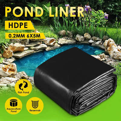 DS BD 6x5m Pond Liner HDPE Fish Pad Black Fountain Landscaping Duty 0.2mm