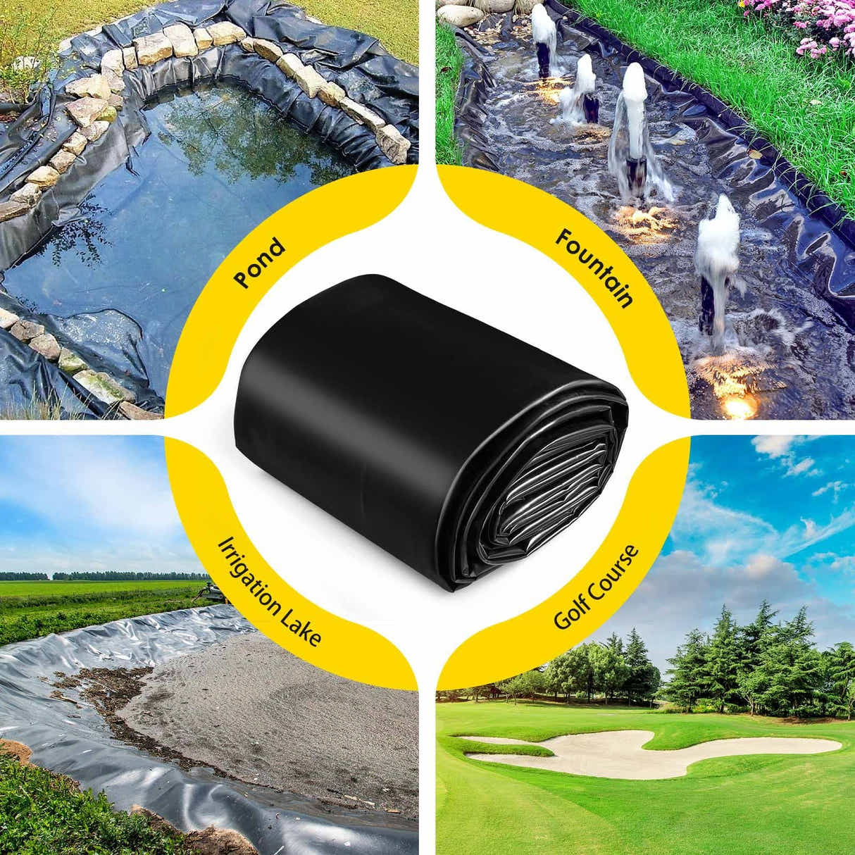 DS BD 10x8m Pond Liner HDPE Fish Koi Skin Pad Black Fountain Duty 0.2mm